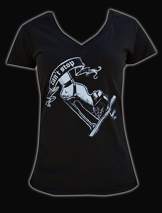 Womens Can't Stop V Neck Tee